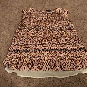 Print sleeveless blouse